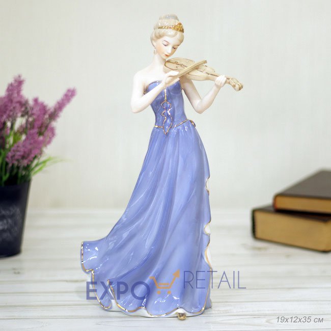 Статуэтка фарфоровая Дама со скрипкой 35 см